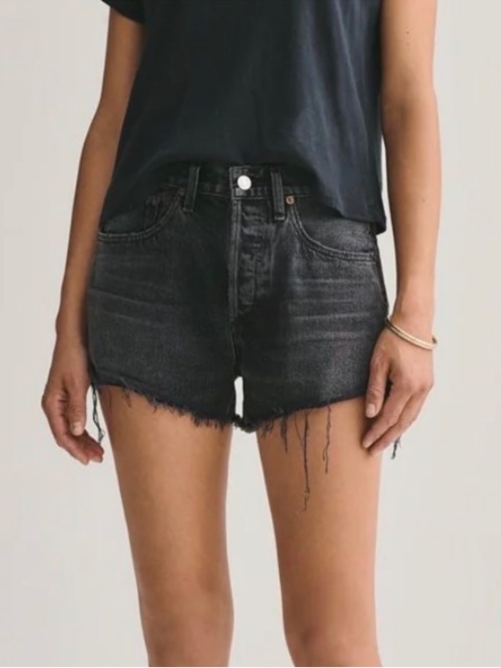 AGOLDE Parker Shorts in Crash Black Jean 24